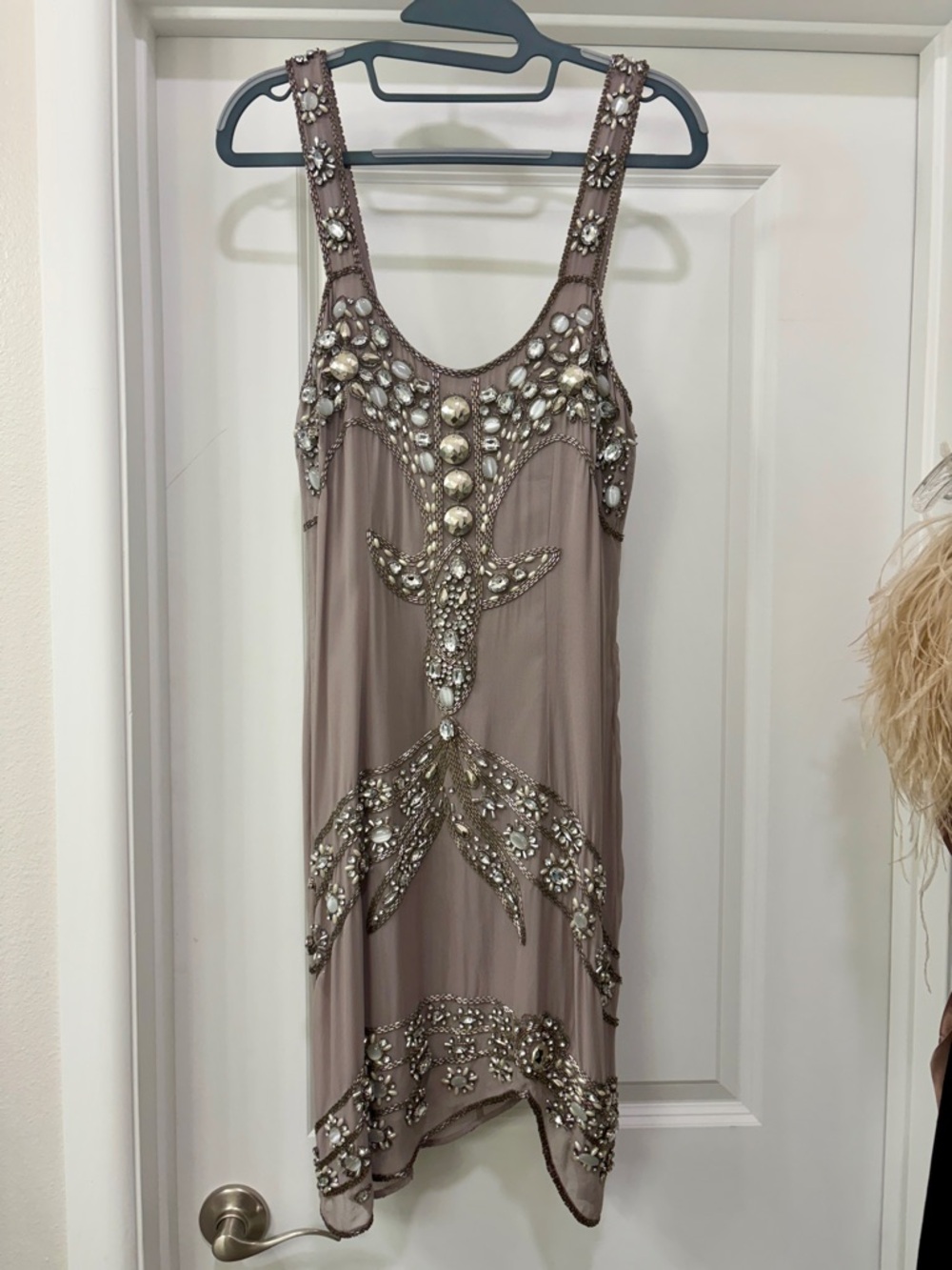 100% Silk Beaded Sleeveless Dress